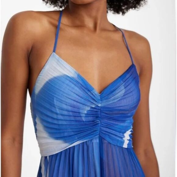 NWT Express Size Xl Maxi Dress Wedding Guest Beachy Boho Waves Marble Print - Picture 2 of 12